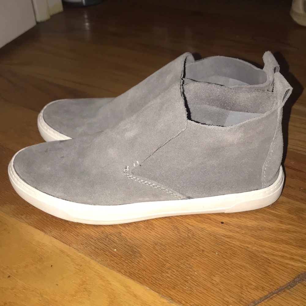 Gray suade shoe